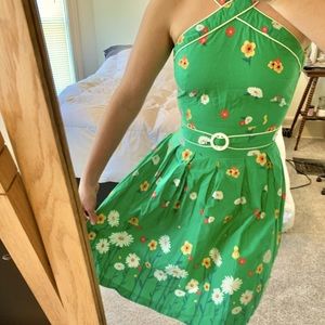 Beautiful green floral Trollied Dolly dress
